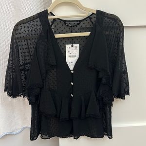 Zara Black Blouse size S -NWT